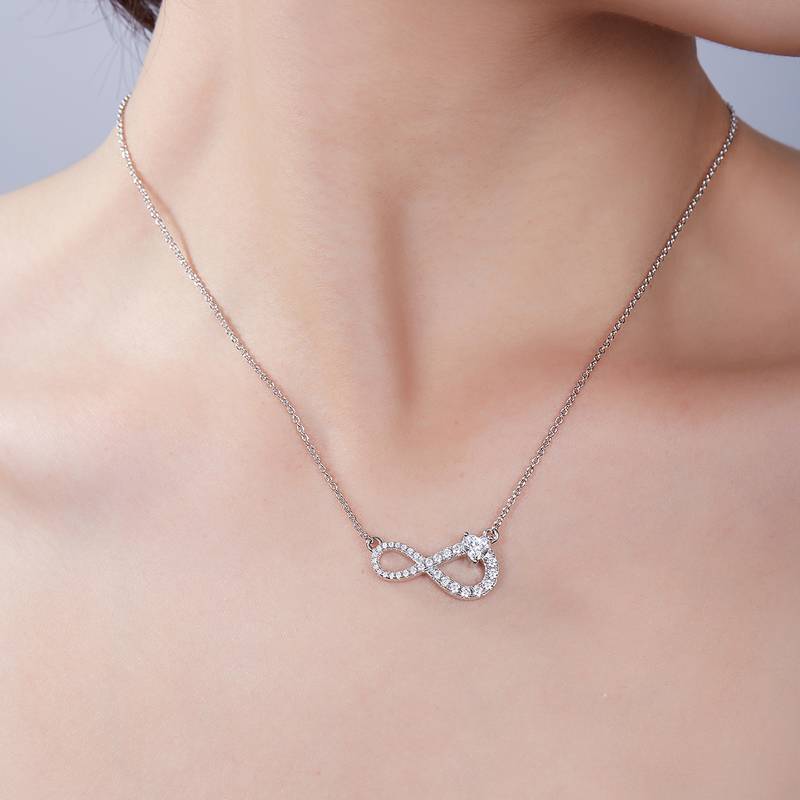 心形无限的爱PendantS925银Moissanite厘石D级0.91ct